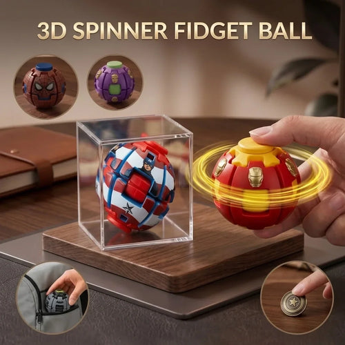 Avengers Press & Spin 3D Spinner Fidget Ball (Random Character | 0105) - Pack Of 1