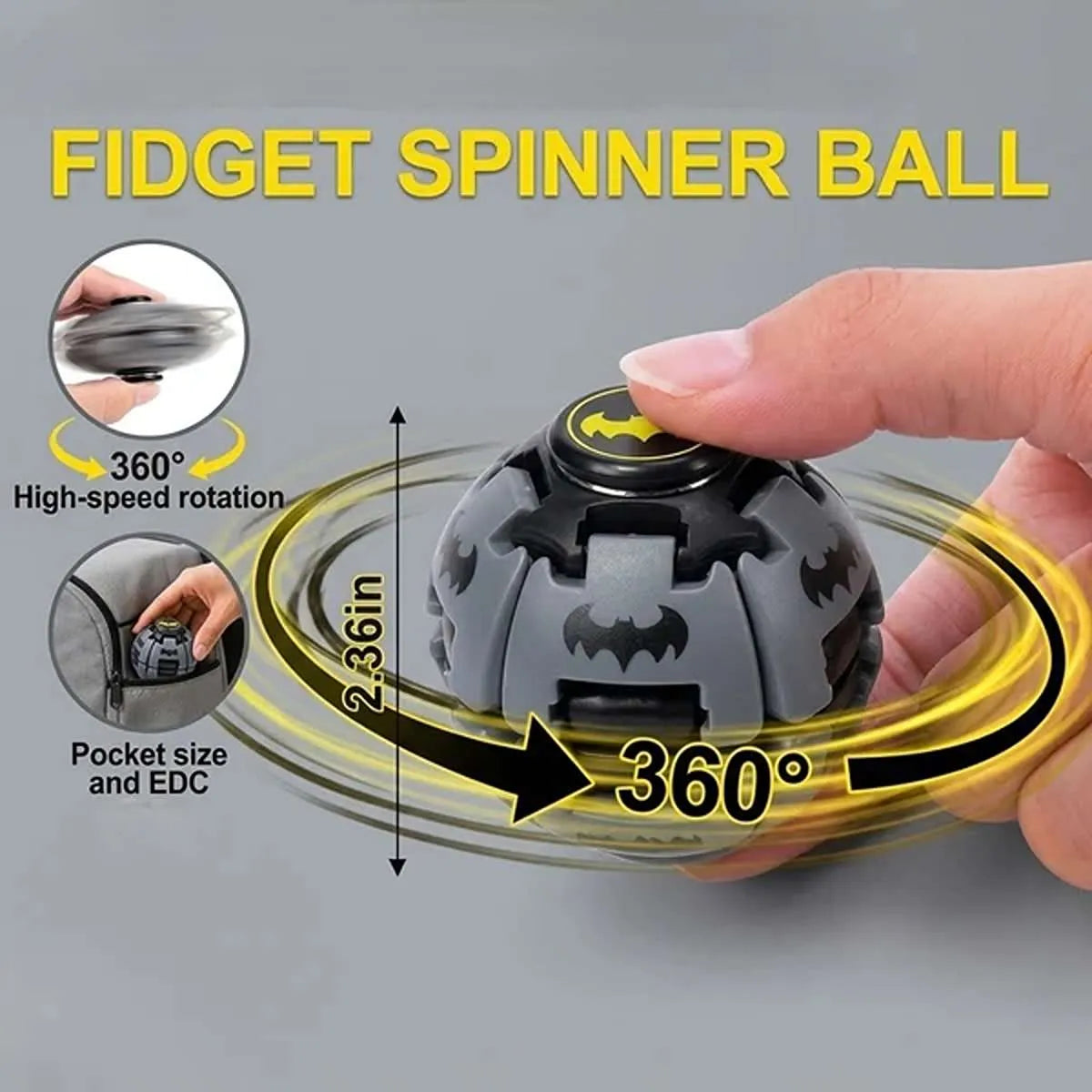 Avengers Press & Spin 3D Spinner Fidget Ball (Random Character | 0105) - Pack Of 2