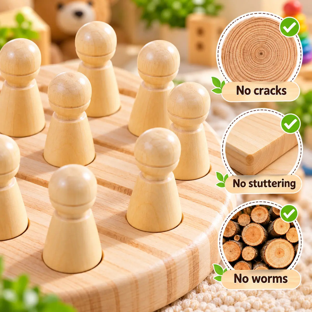 Wooden Memory Chess Matching Game (2025-42)