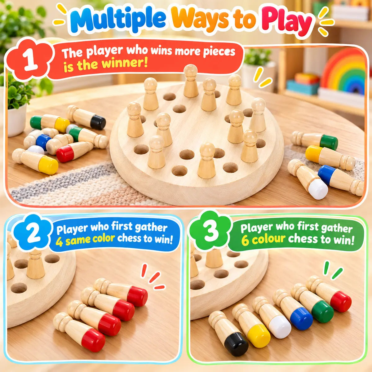 Wooden Memory Chess Matching Game (2025-42)